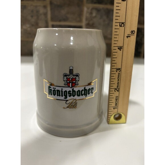 Pair Of 2 Vintage KONIGSBACHER Stoneware Beer Mug Stein Germany 0.4 Liter - Picture 9 of 10